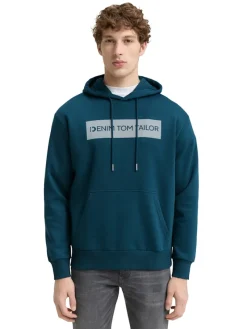 Tom Tailor Denim Pullover & Sweatshirts*Hoodie Sweatshirt mit Print deep pond green
