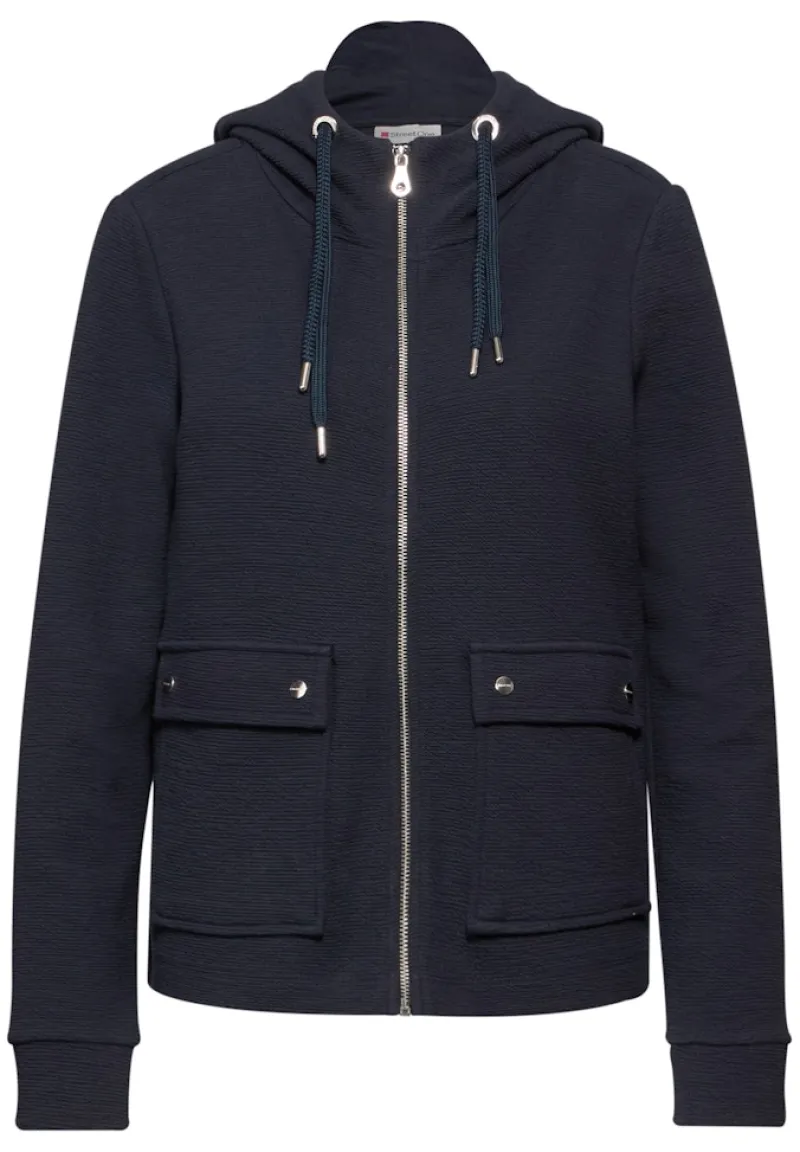 Street One Pullover & Sweatshirts*Hoodie-Jacke night sky blue