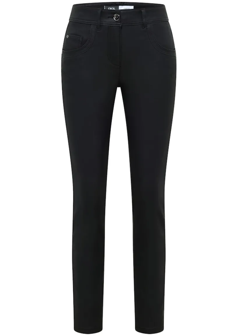 Cecil Hosen*Hose im Leder-Look Black