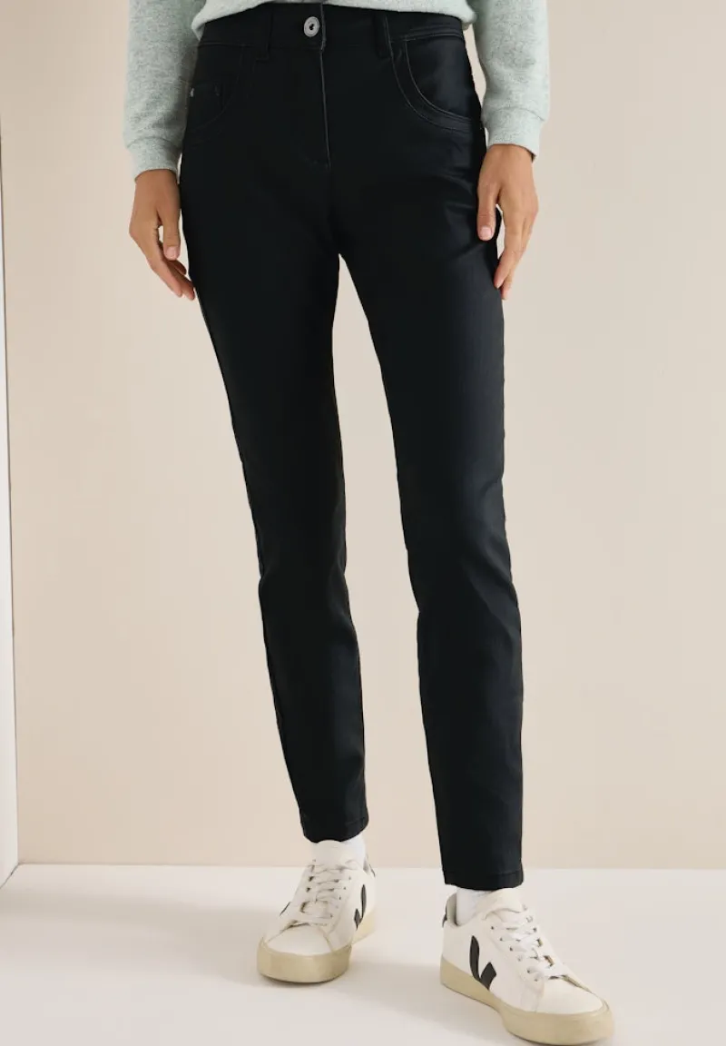 Cecil Hosen*Hose im Leder-Look Black