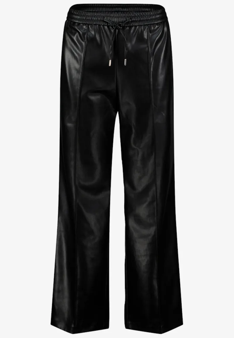 Zero Hosen*Hose in Lederoptik weites Bein 30 Inch black beauty