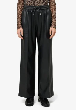 Zero Hosen*Hose in Lederoptik weites Bein 30 Inch black beauty