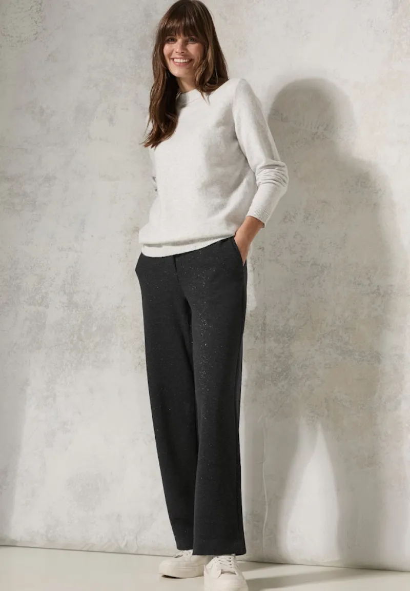 Cecil Hosen*Hose mit Glitzer-Details flint grey melange