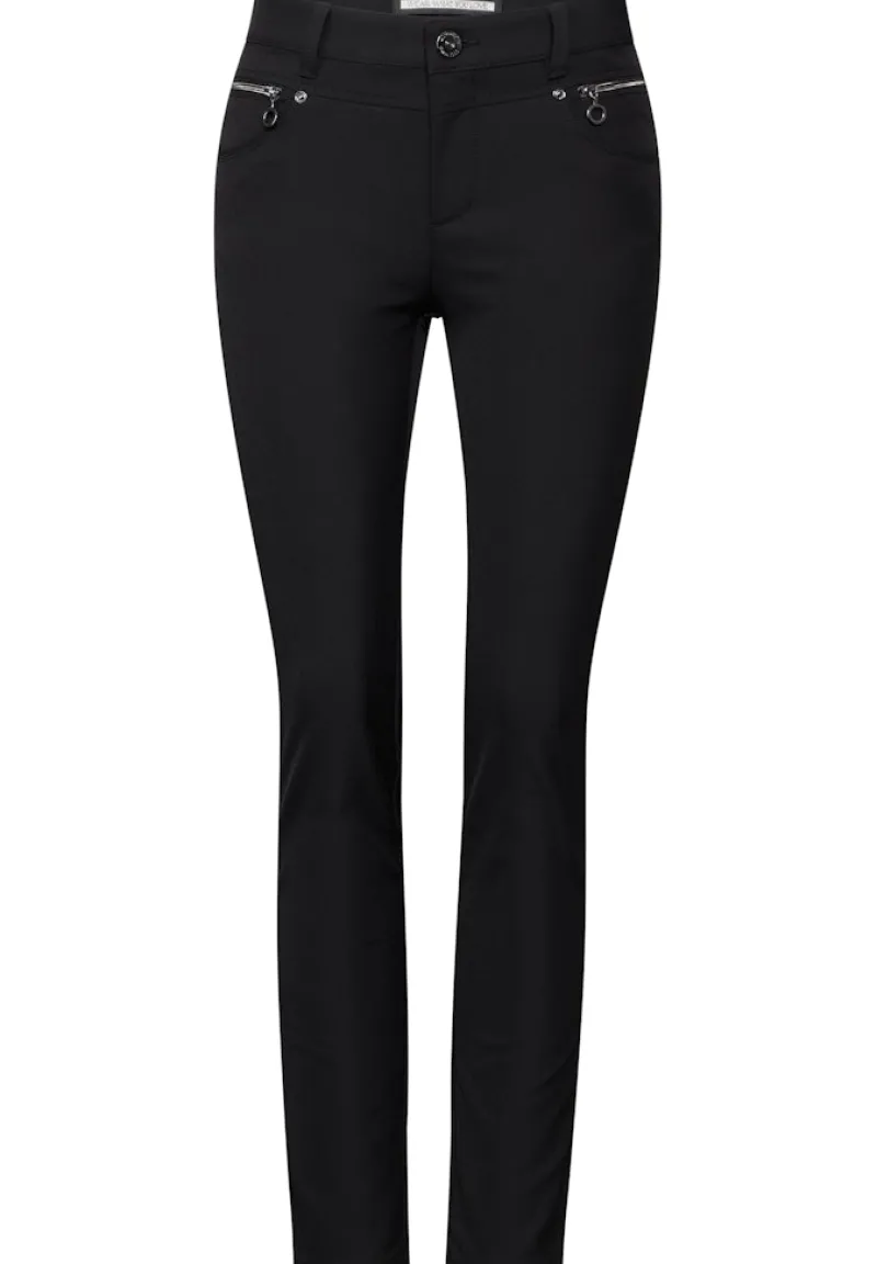 Street One Hosen*Hose mit Zipper Details Black