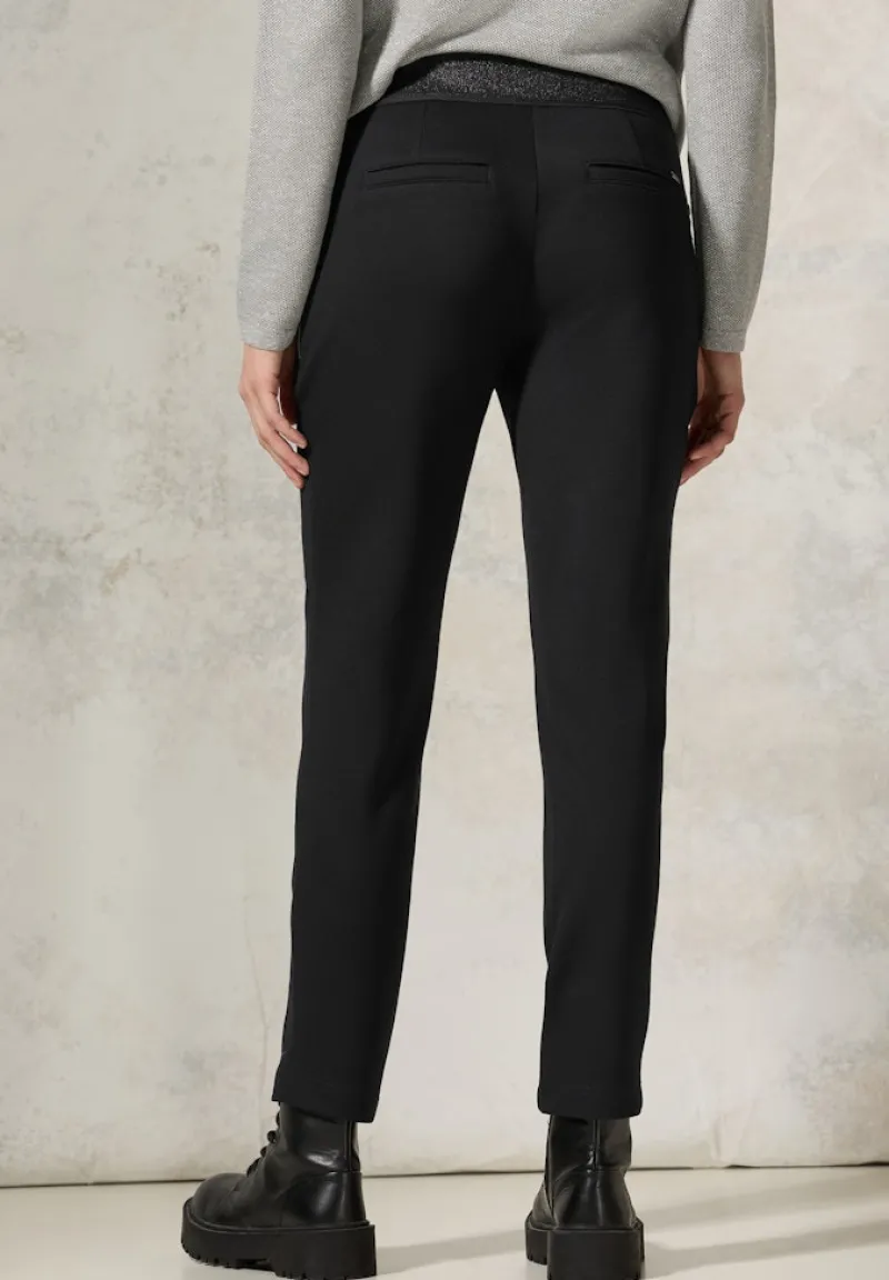 Cecil Hosen*Hose mit Zipper Details Black