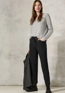 Cecil Hosen*Hose mit Zipper Details Black