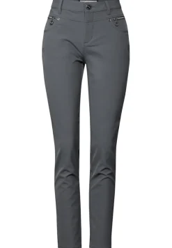 Street One Hosen*Hose mit Zipper Details storm grey