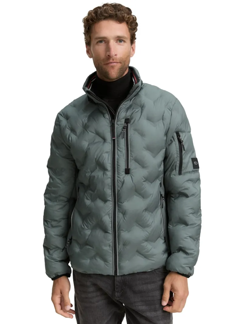 Tom Tailor Jacken|Big Boys*Hybrid Steppjacke mit verstaubarer Kapuze washed jasper green