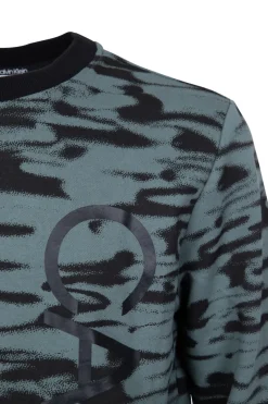 Calvin Klein Pullover & Sweatshirts*ICONIC ABSTRACT SWEATSHIRT print balsam ck black