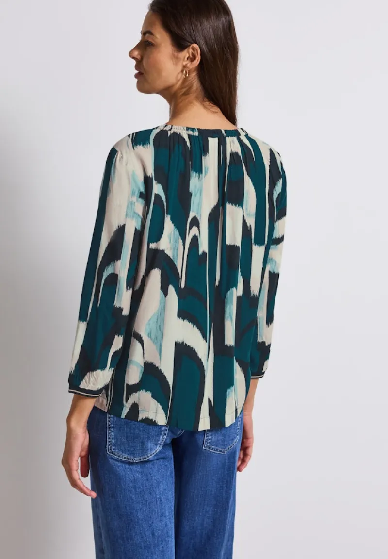 Street One Blusen*Ikat Tunika mit Tape-Details tide blue