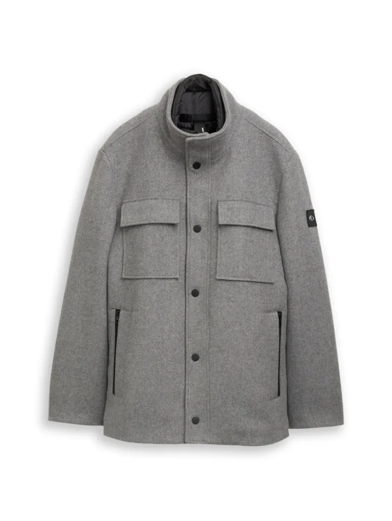 Tom Tailor Jacken|Big Boys*2-in-1 Wolljacke mit abnehmbarer Innenjacke light stone grey wool twill