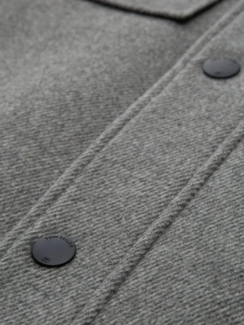 Tom Tailor Jacken|Big Boys*2-in-1 Wolljacke mit abnehmbarer Innenjacke light stone grey wool twill