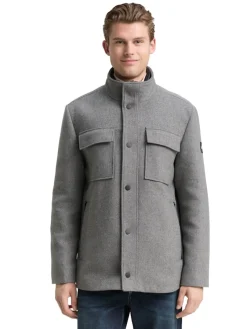 Tom Tailor Jacken|Big Boys*2-in-1 Wolljacke mit abnehmbarer Innenjacke light stone grey wool twill