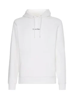 Calvin Klein Pullover & Sweatshirts*INTERLOCK MICRO LOGO HOODIE Bright White
