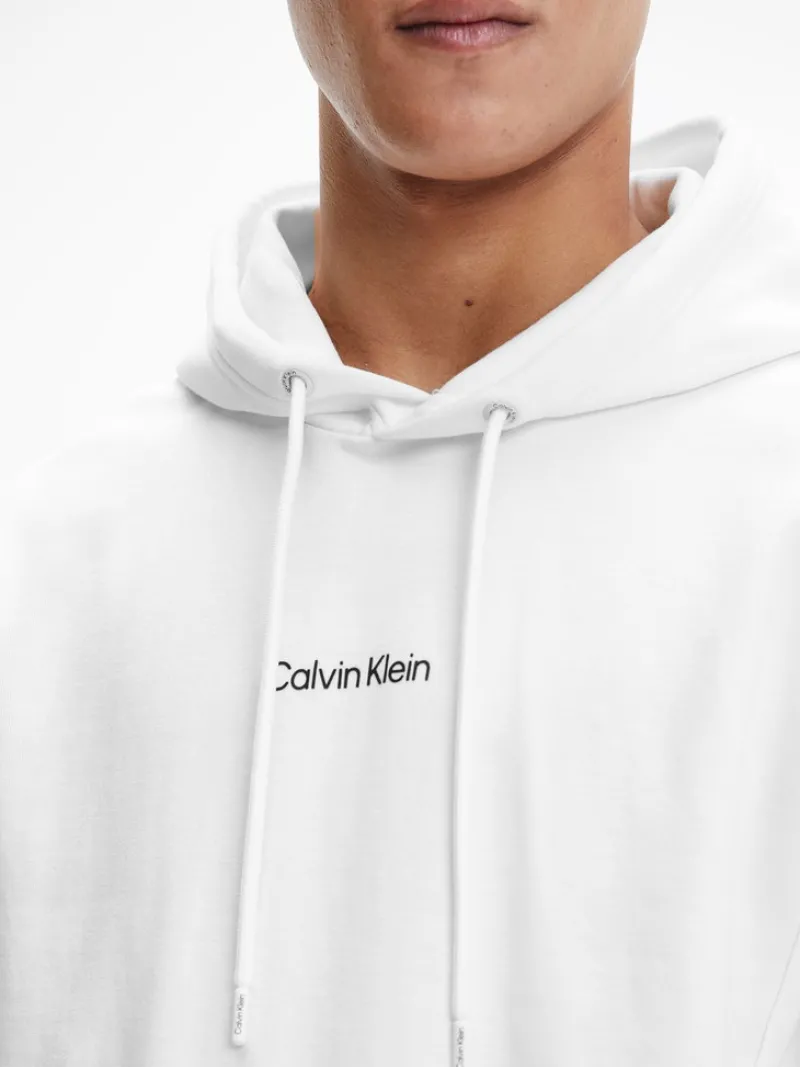 Calvin Klein Pullover & Sweatshirts*INTERLOCK MICRO LOGO HOODIE Bright White