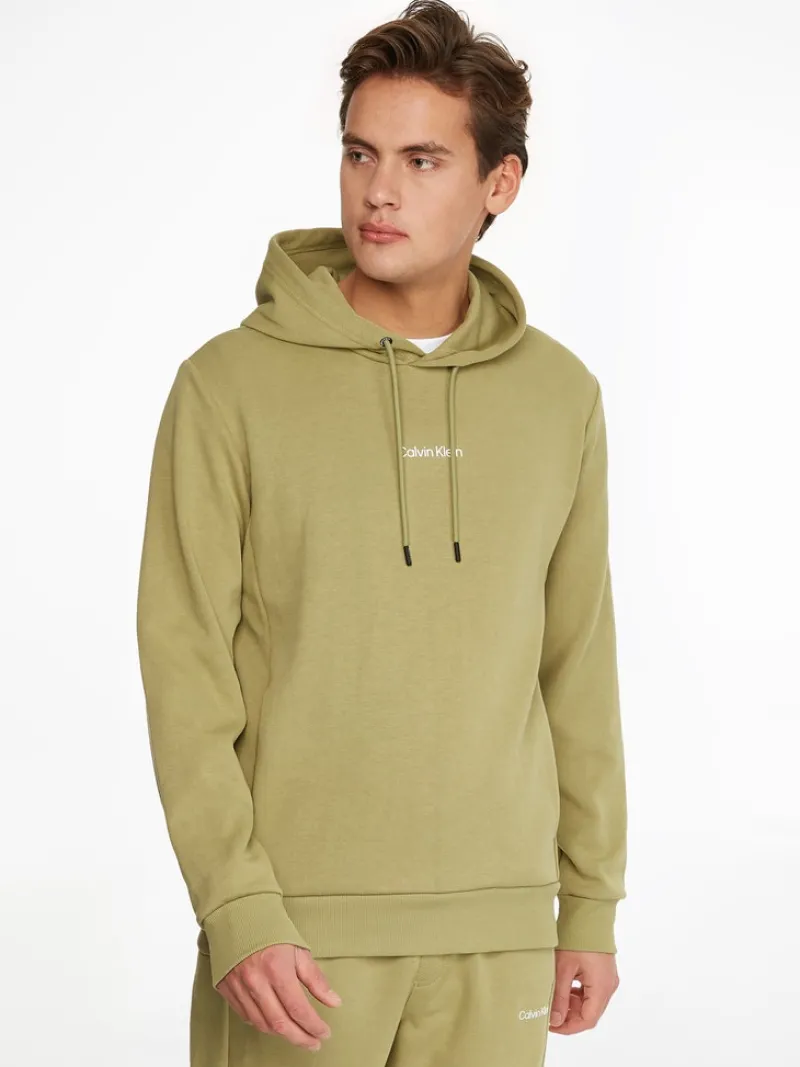 Calvin Klein Pullover & Sweatshirts*INTERLOCK MICRO LOGO HOODIE sage
