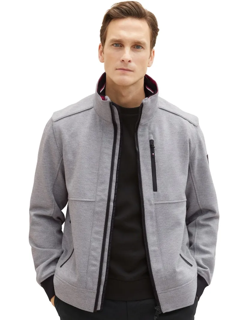 Tom Tailor Jacken|Big Boys*Jacke mit verdeckter Kapuze steel knitted structure