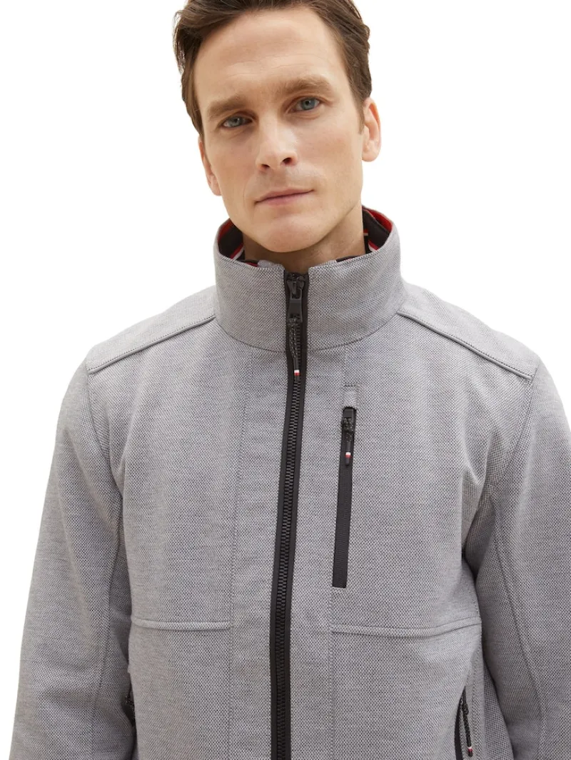 Tom Tailor Jacken|Big Boys*Jacke mit verdeckter Kapuze steel knitted structure