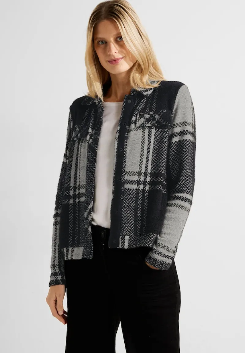 Cecil Jacken*Jacquard Karojacke Black