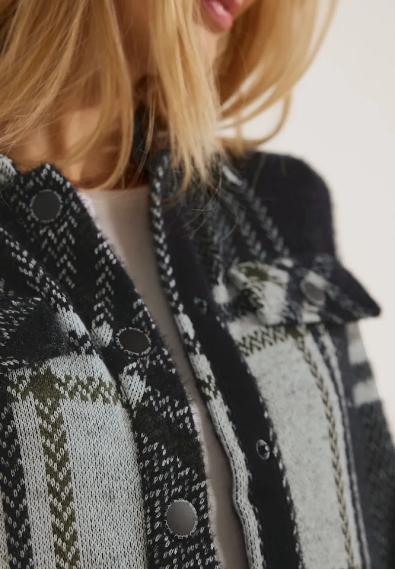 Cecil Jacken*Jacquard Karojacke Black