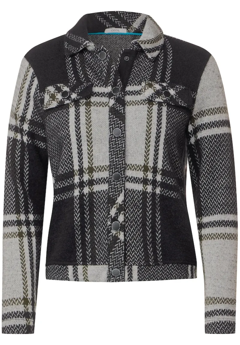 Cecil Jacken*Jacquard Karojacke Black