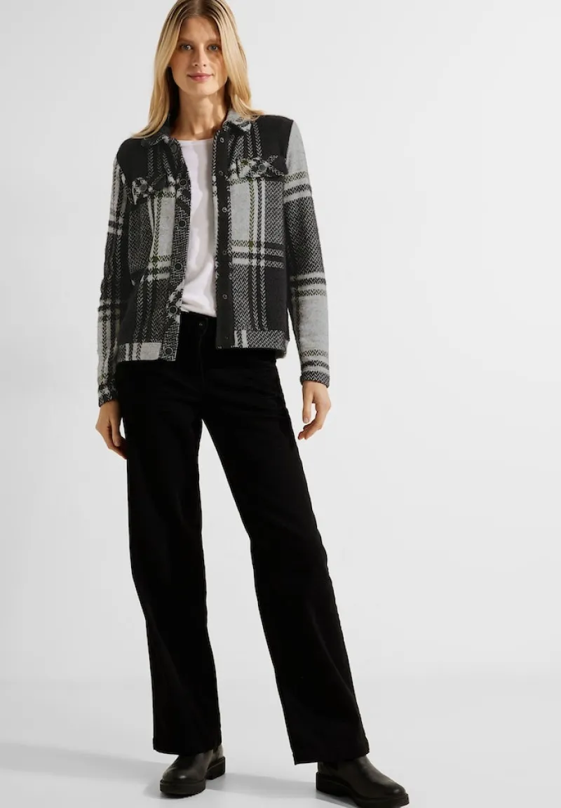 Cecil Jacken*Jacquard Karojacke Black