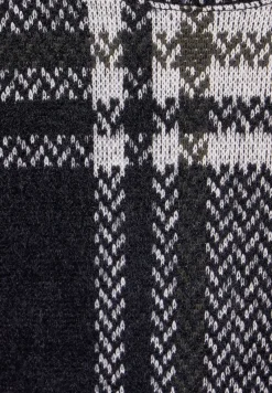 Cecil Shirts*Jacquard Karoshirt Black