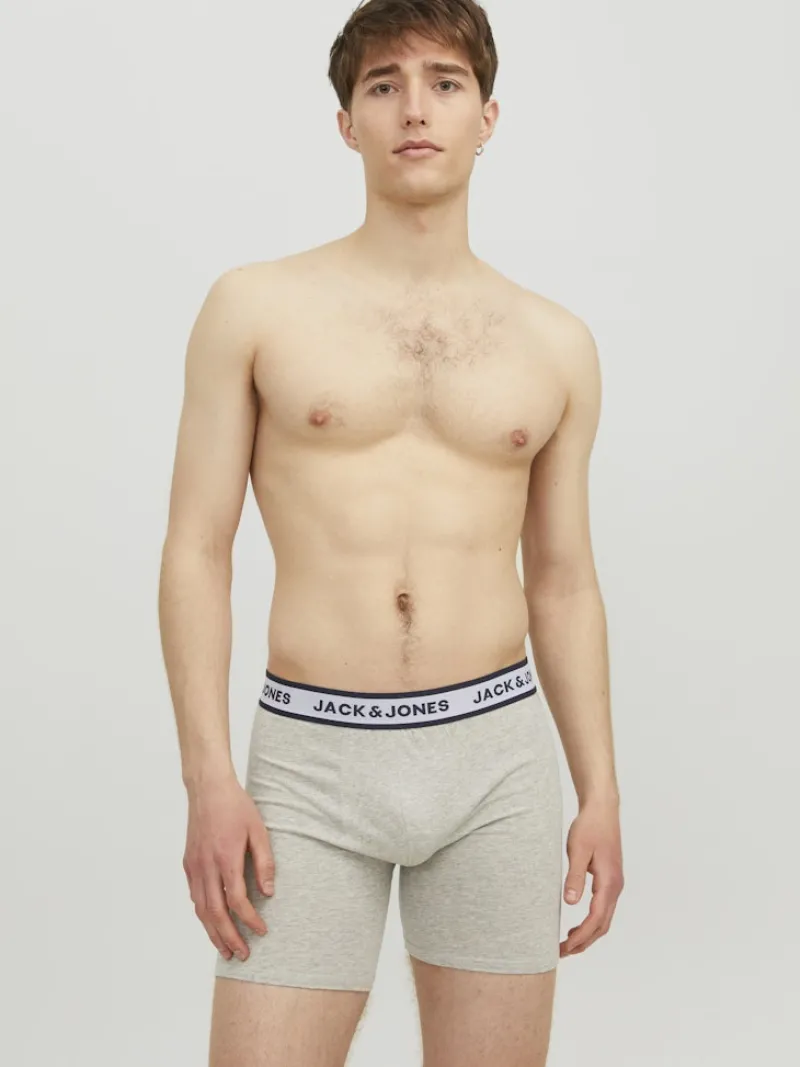 Jack & Jones Accessoires*JACSOLID BOXER BRIEFS 3 PACK NOOS Light Grey Melange