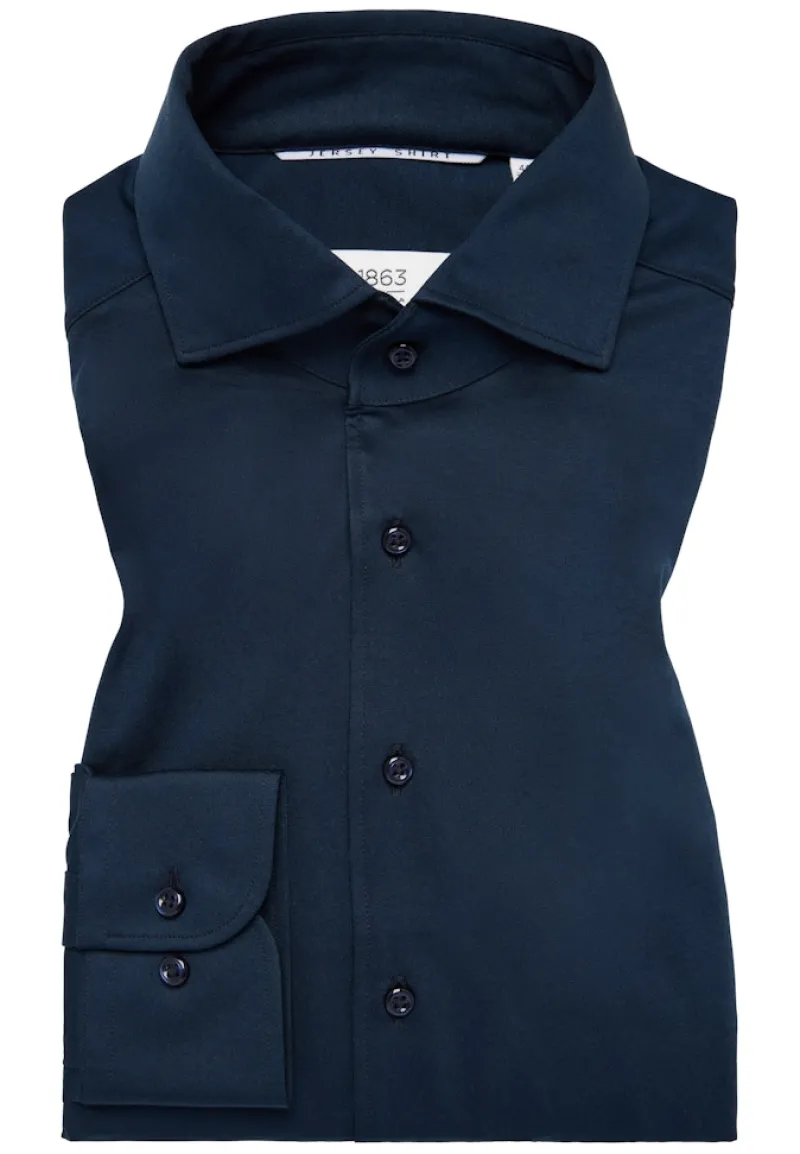 ETERNA Hemden|Big Boys*Japanese Knitted Single-Jersey Langarm navy