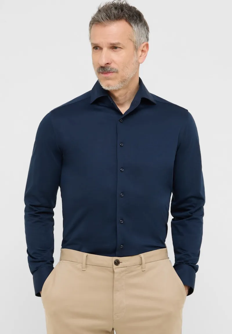 ETERNA Hemden|Big Boys*Japanese Knitted Single-Jersey Langarm navy