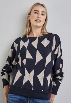 Street One Shirts*Jaquard-Shirt night sky blue