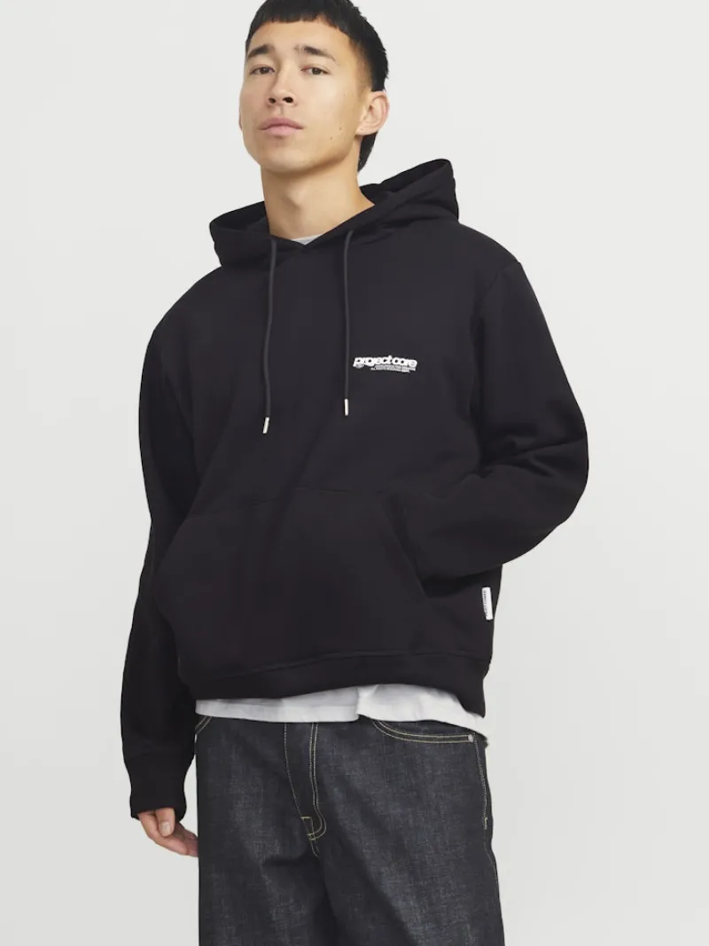 Jack & Jones Pullover & Sweatshirts*JCOUNION PRINT SWEAT HOOD NOOS Black