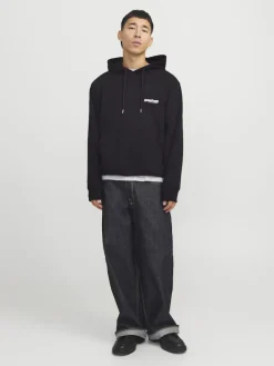 Jack & Jones Pullover & Sweatshirts*JCOUNION PRINT SWEAT HOOD NOOS Black