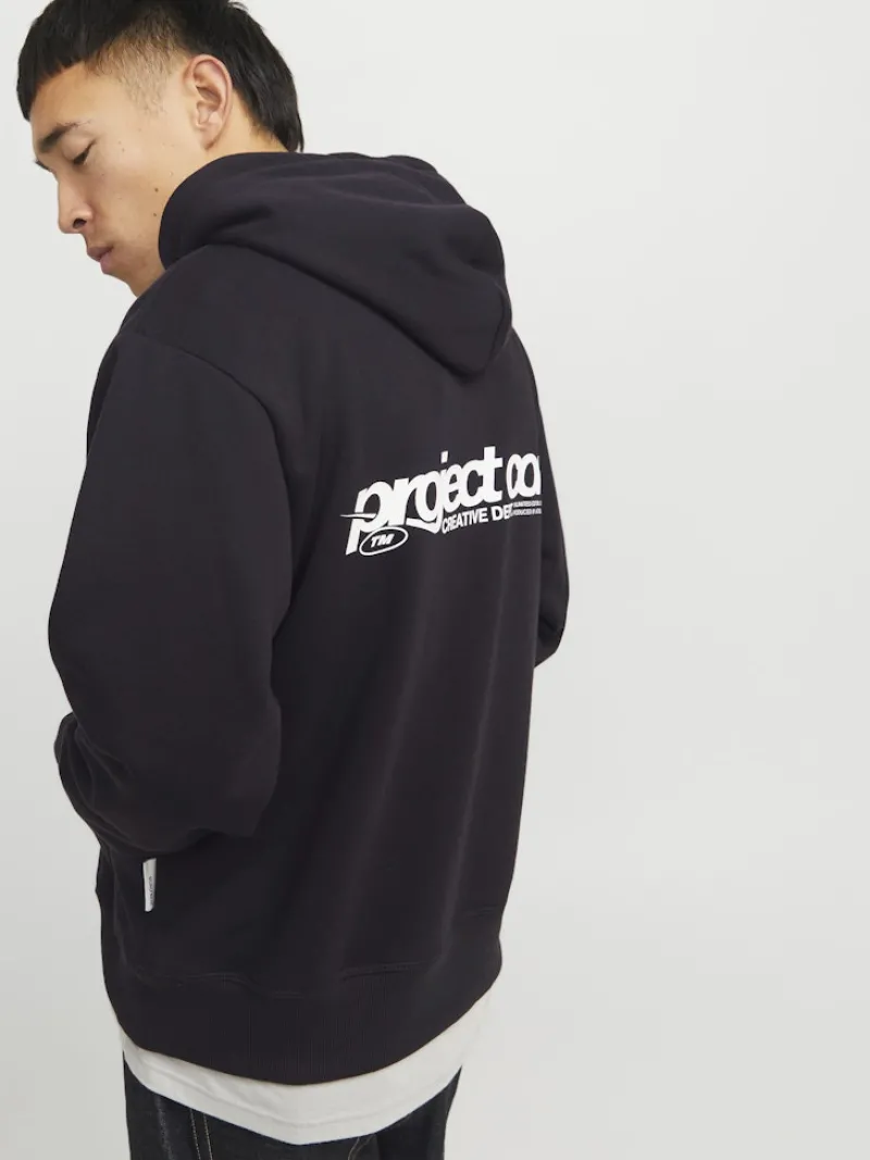Jack & Jones Pullover & Sweatshirts*JCOUNION PRINT SWEAT HOOD NOOS Black