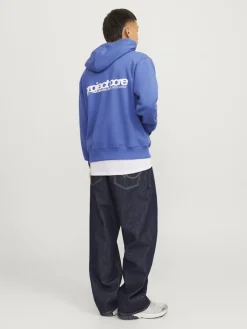 Jack & Jones Pullover & Sweatshirts*JCOUNION PRINT SWEAT HOOD NOOS Beaucoup Blue