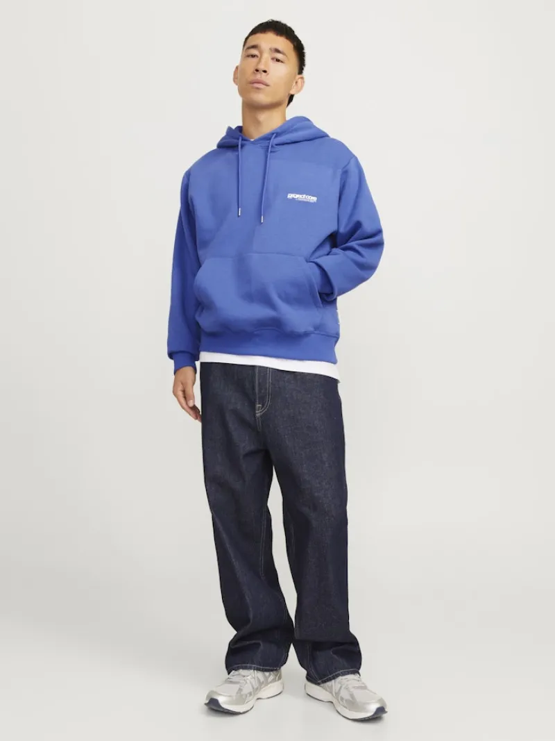 Jack & Jones Pullover & Sweatshirts*JCOUNION PRINT SWEAT HOOD NOOS Beaucoup Blue
