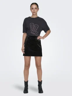 JDY Röcke*ALMA PU CROCO SKIRT WVN Black