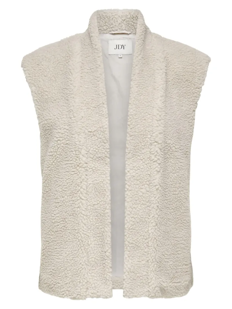 JDY Westen*BIRDY LIFE TEDDY OPEN VEST OTW NOOS pumice stone