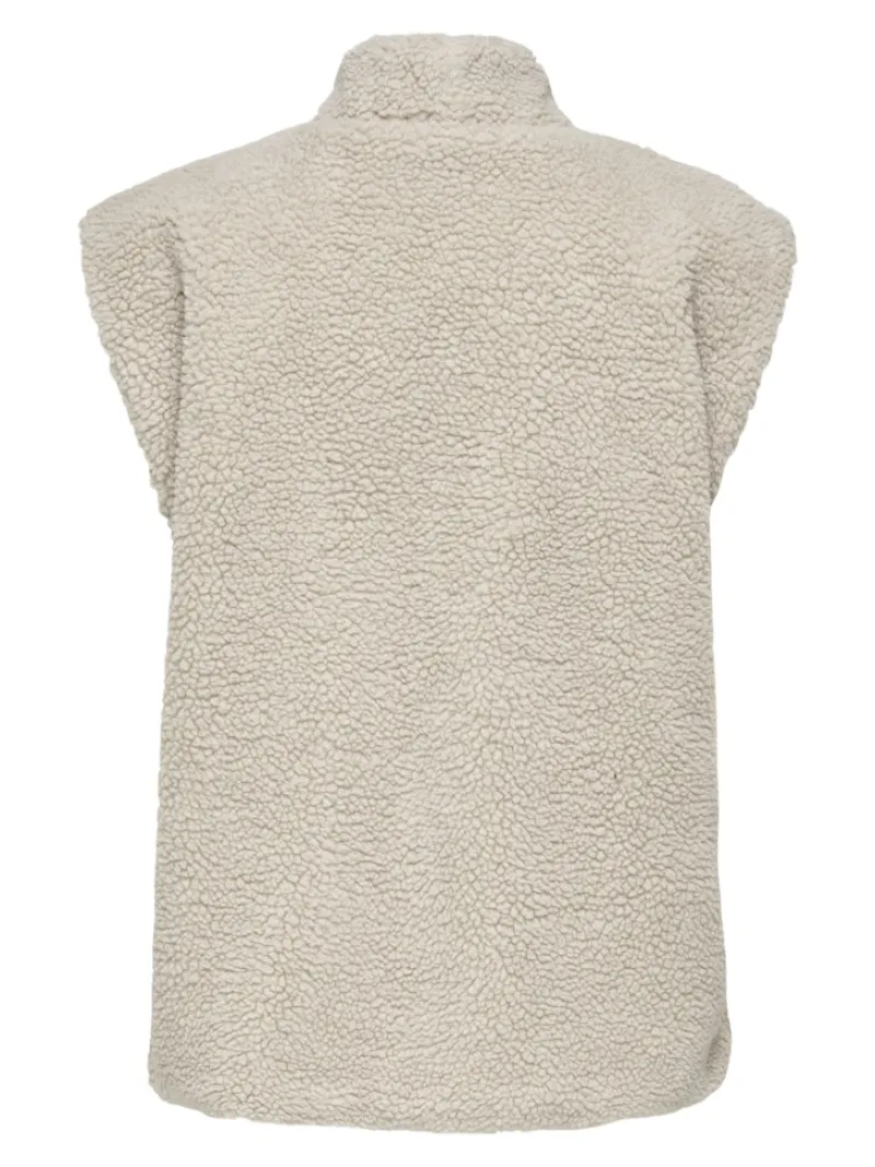 JDY Westen*BIRDY LIFE TEDDY OPEN VEST OTW NOOS pumice stone