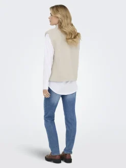 JDY Westen*BIRDY LIFE TEDDY OPEN VEST OTW NOOS pumice stone