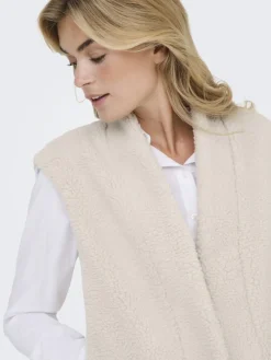 JDY Westen*BIRDY LIFE TEDDY OPEN VEST OTW NOOS pumice stone