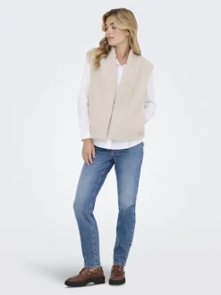 JDY Westen*BIRDY LIFE TEDDY OPEN VEST OTW NOOS pumice stone