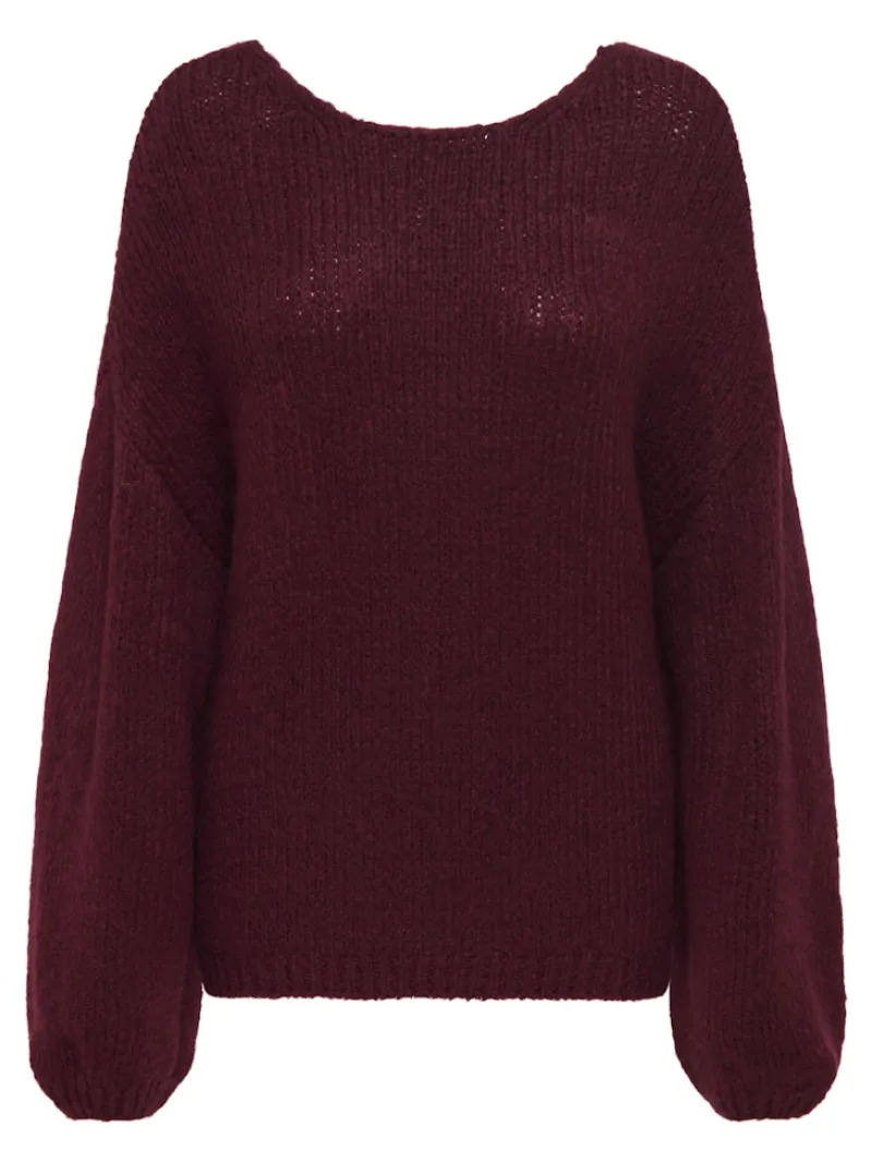 JDY Pullover & Sweatshirts*DINEA L/S REVERSIBLE PULLOV. KNT NOOS cabernet