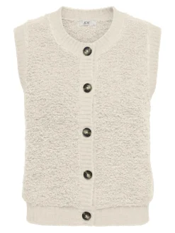 JDY Pullover & Sweatshirts*EIRA LIFE S/L ON BUTTON VEST KNT NOOS birch