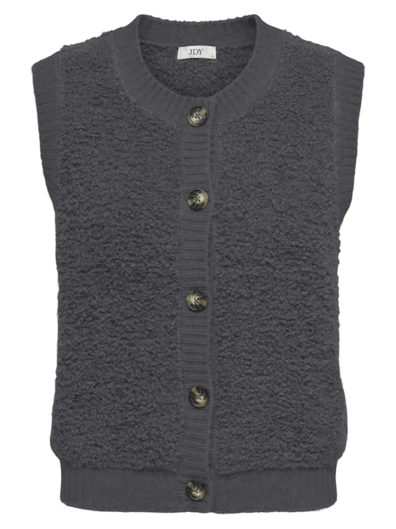 JDY Pullover & Sweatshirts*EIRA LIFE S/L ON BUTTON VEST KNT NOOS Asphalt