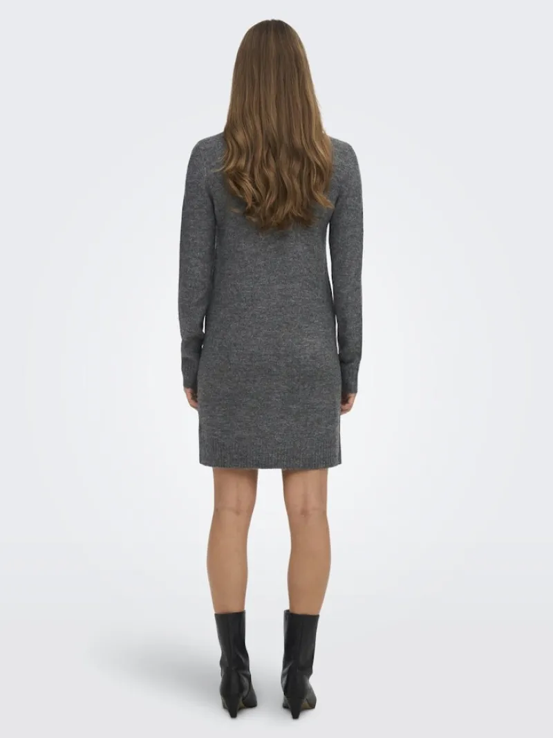 JDY Kleider*ELANORA L/S COWLNECK DRESS KNT NOOS Dark Grey Melange