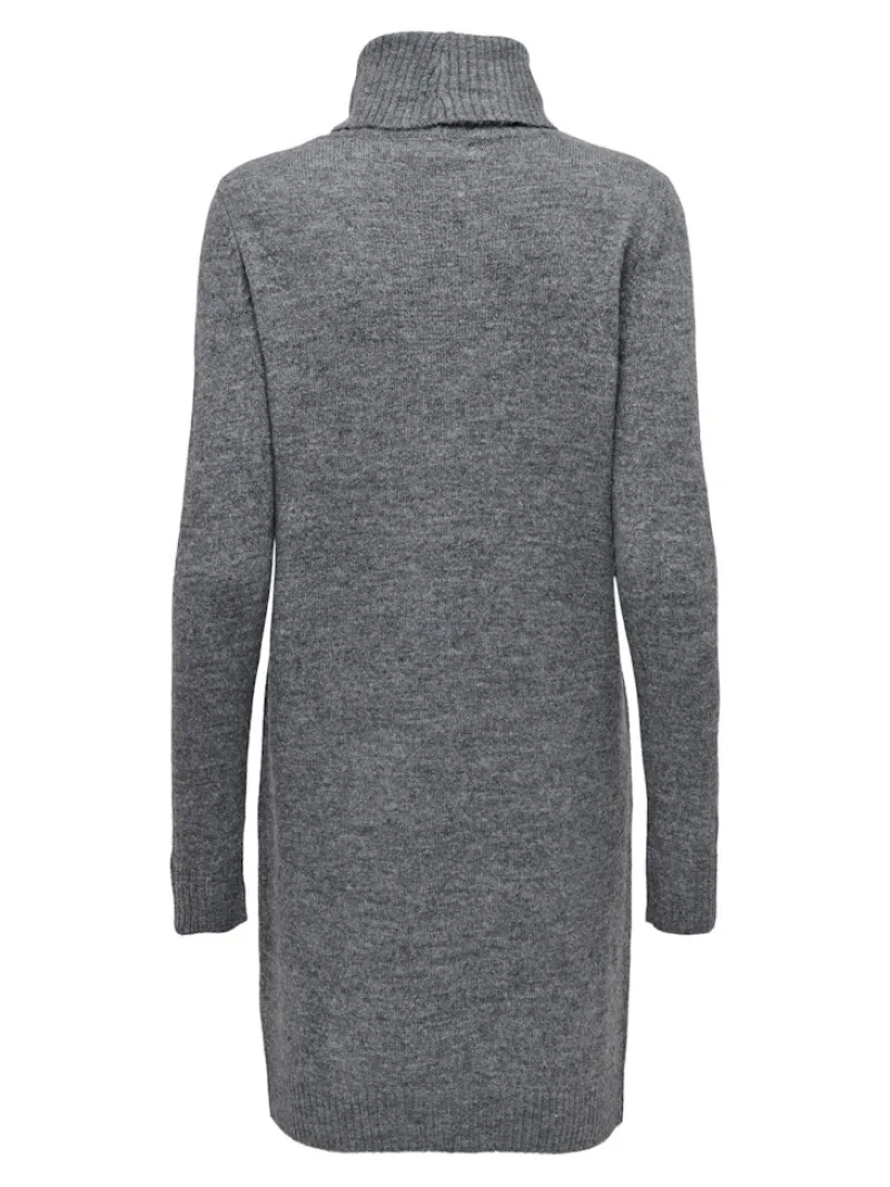 JDY Kleider*ELANORA L/S COWLNECK DRESS KNT NOOS Dark Grey Melange