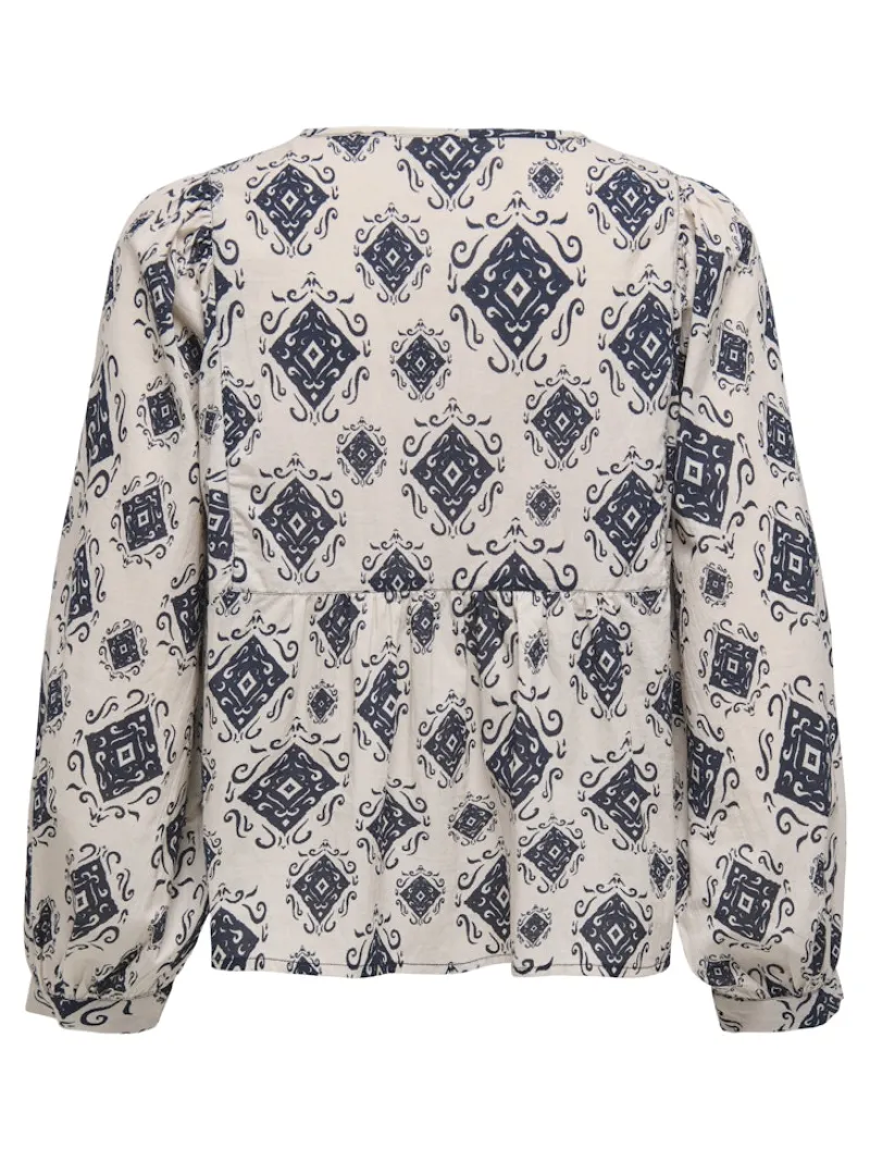 JDY Blusen*ELO L/S TASSEL TOP WVN EXP Black