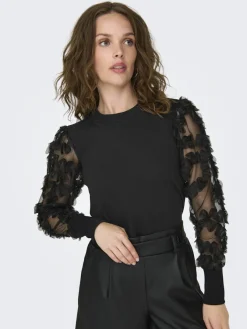 JDY Pullover & Sweatshirts*FAIRVIEW LIFE L/S SWEAT JRS NOOS Black