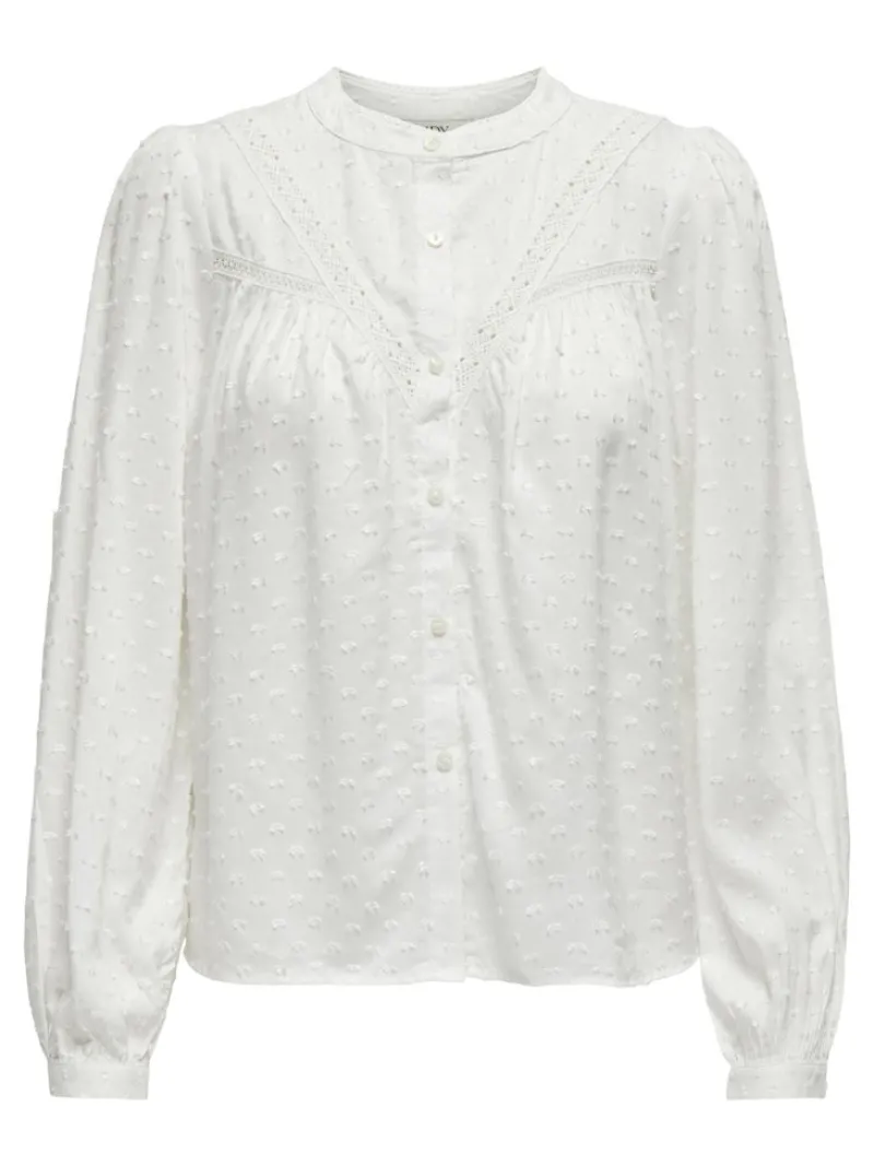 JDY Blusen*JADE LIFE L/S DOBBY LACE SHIRT WVN Cloud Dancer